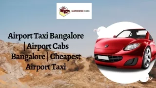 Airport Taxi Bangalore | Airport Cabs Bangalore | Cheapest Airport Taxi