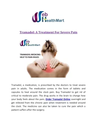 Tramadol Medicine Help in Pain Issues