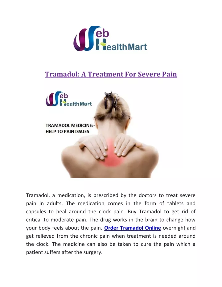 tramadol a treatment for severe pain