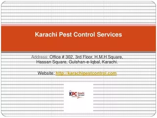 Karachi Best Pest Control and Water Tank Cleaning Services.
