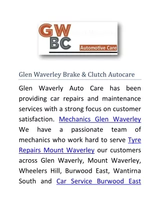 Glen Waverley Brake & Clutch Autocare