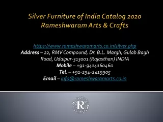 Silver Furniture of India Catalog 2020 Rameshwaram Arts & Crafts