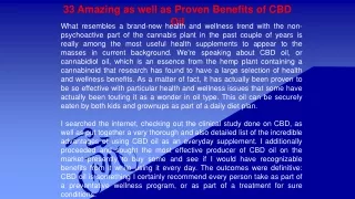 33 Amazing as well as Proven Benefits of CBD Oil