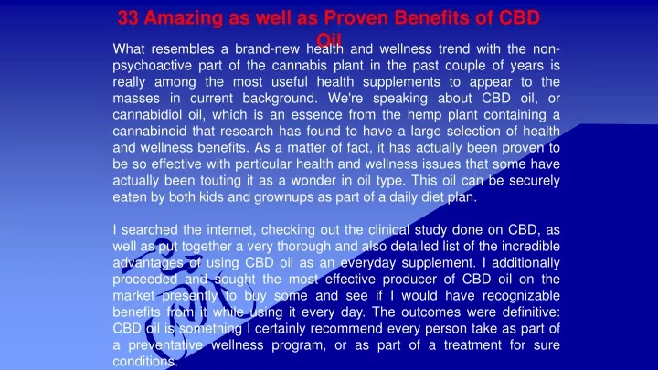 33 amazing as well as proven benefits of cbd oil