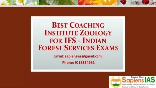 Best Coaching Institute Zoology for IFS - Indian Forest Services Exams