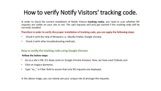 What is Notify Visitor's tracking code verification?