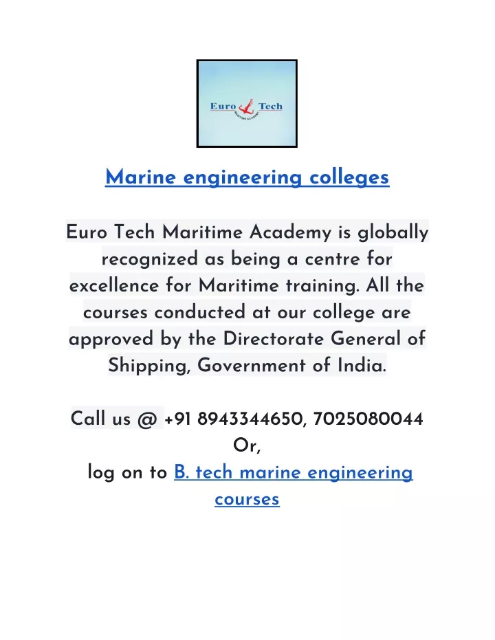 marine engineering colleges