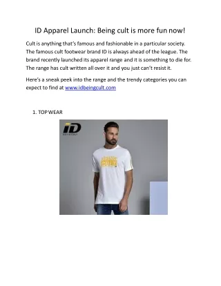 ID Apparel Launch: Being Cult is More Fun Now!
