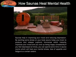 How Saunas Heal Mental Health
