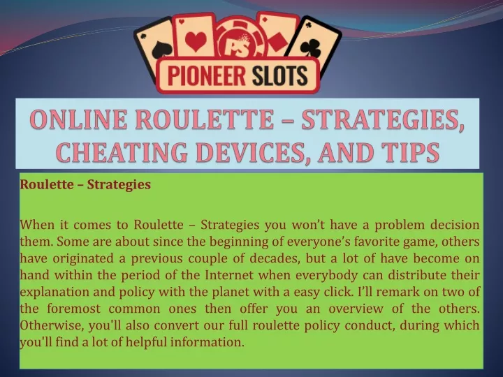 online roulette strategies cheating devices and tips