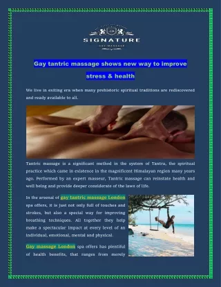 Gay tantric massage shows new way to improve stress & health