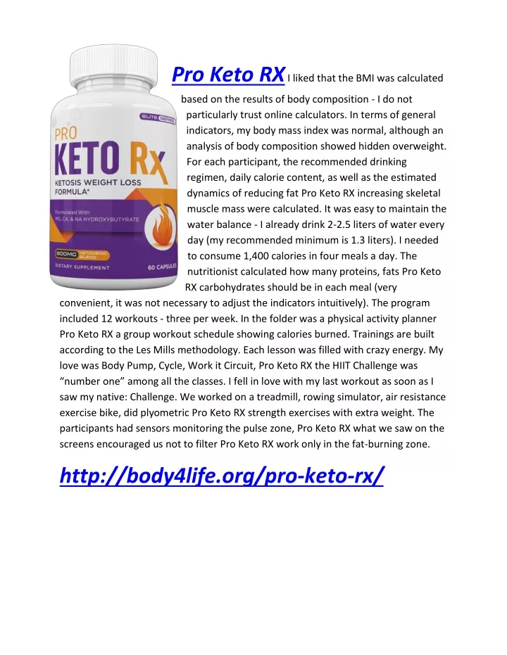 pro keto rx i liked that the bmi was calculated
