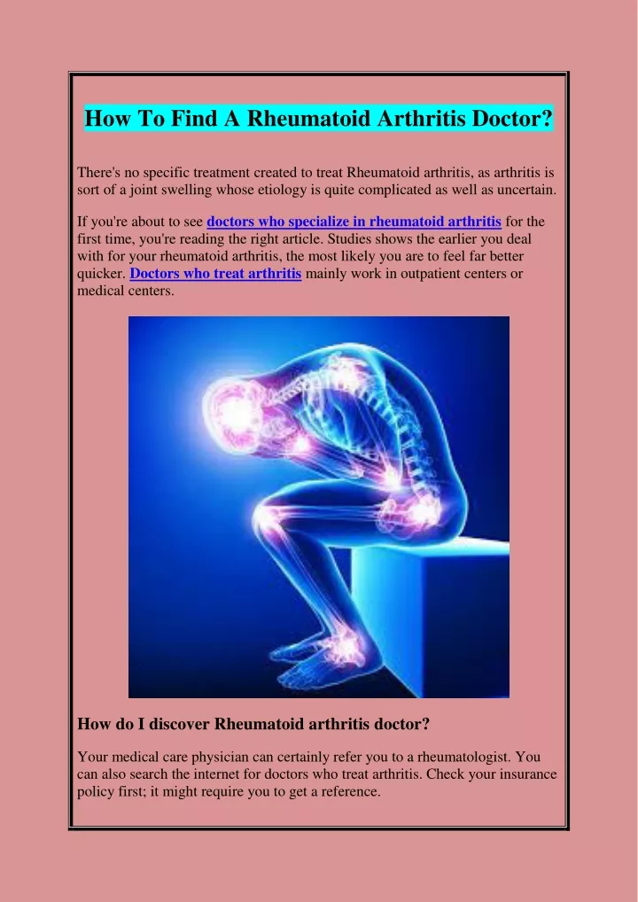 how to find a rheumatoid arthritis doctor