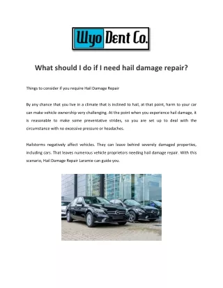 Paintless Dent Removal | Hail Damage Repair | Cheyenne Wyoming