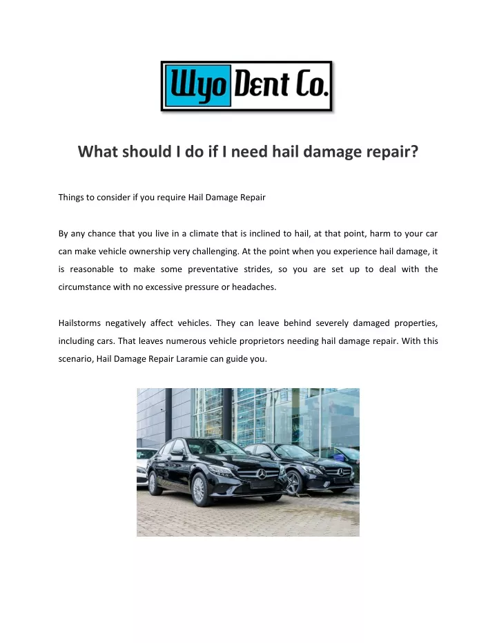 what should i do if i need hail damage repair