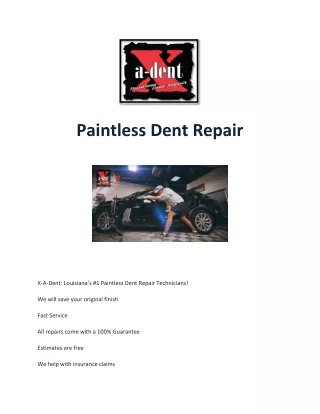 paintless dent repair