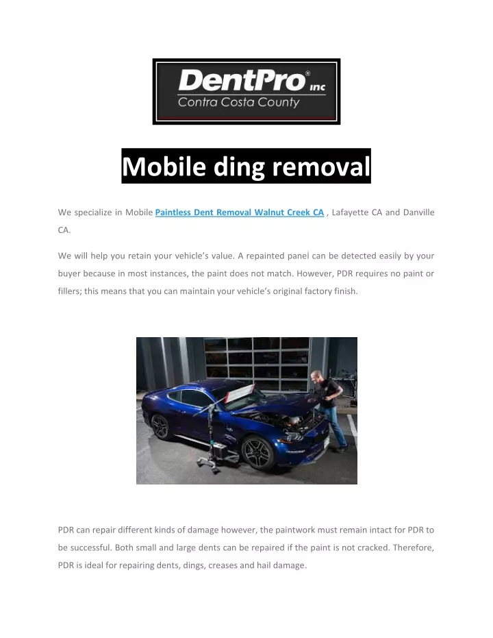 mobile ding removal