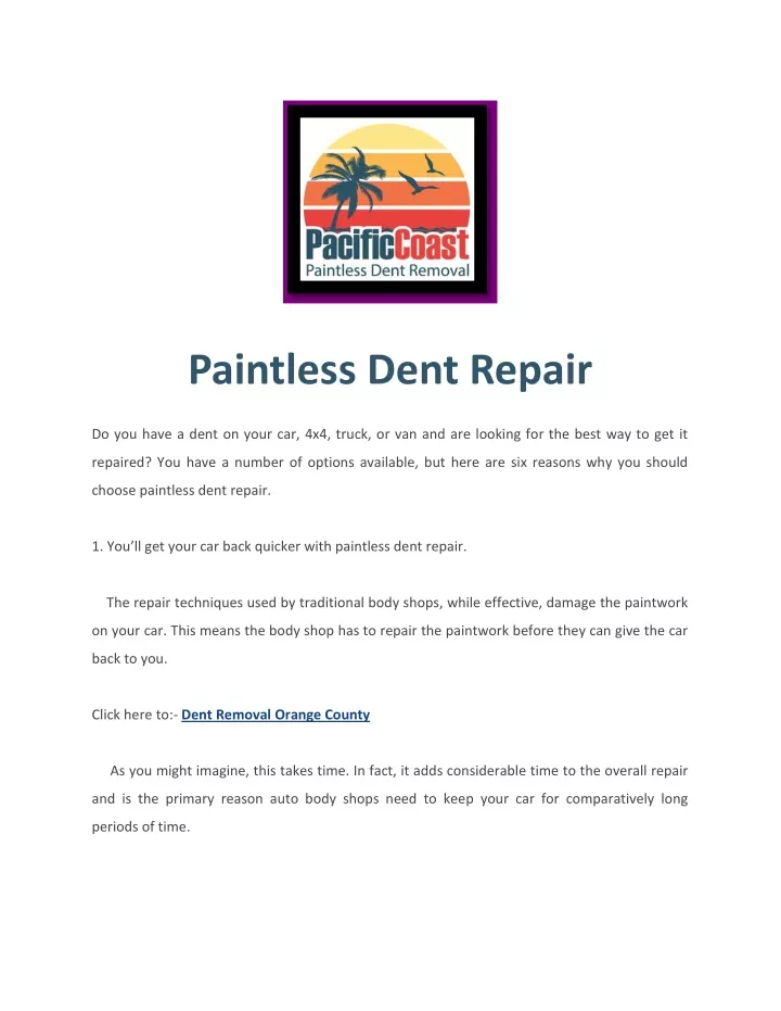 paintless dent repair