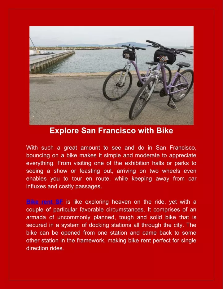 explore san francisco with bike