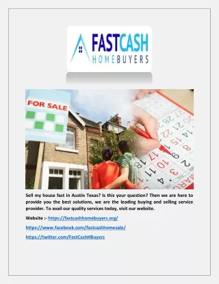 House Buyer Austin - Fastcashhomebuyers.org