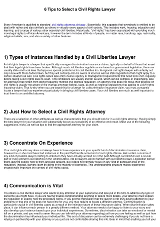 6 Tips to Select a Civil Liberties Lawyer