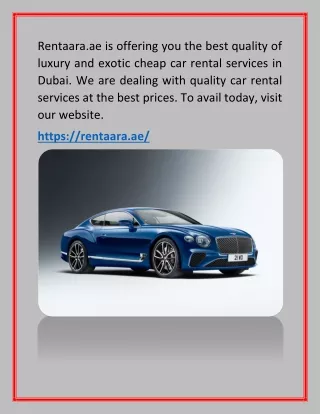 Luxury Car Rental Dubai - Rentaara.ae