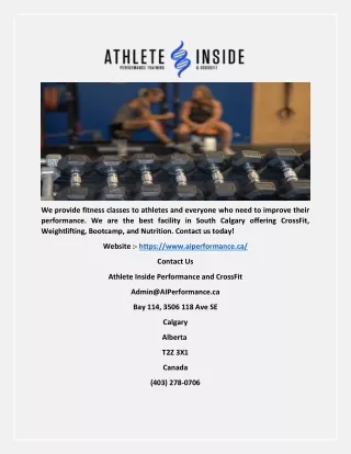 Athlete Inside Performance and Crossfit - Aiperformance.ca