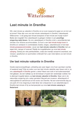 last minute in drenthe