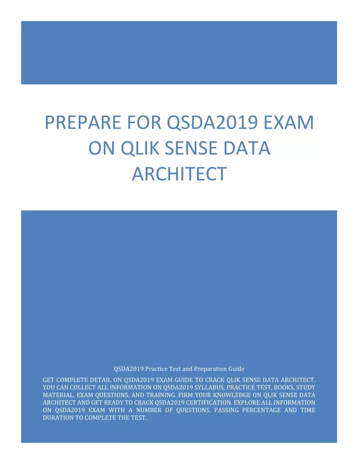 prepare for qsda2019 exam on qlik sense data