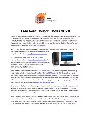 50% OFF Nero Coupon, Promo Code 2020 & Nero.Com Review