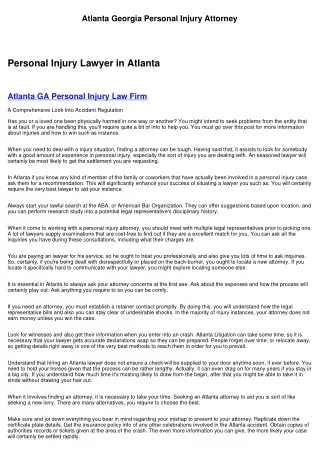 Atlanta Georgia Personal Injury Law Firm