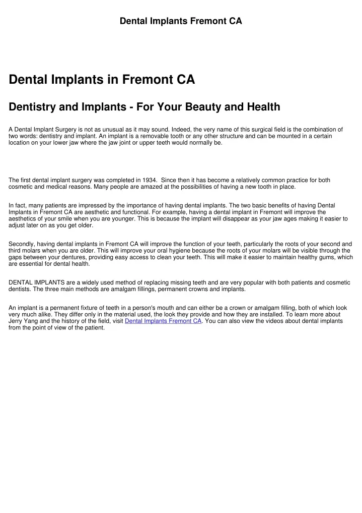 dental implants fremont ca