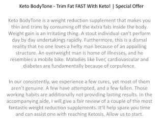 Keto BodyTone Review - Read Benefits, Side Effect, Price & Buy