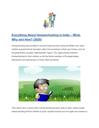 Everything About Homeschooling in India – What, Why and How? (2020)