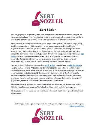 Sert Sözler