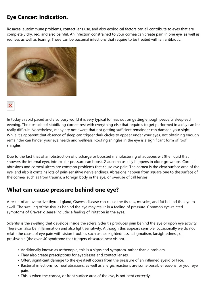 eye cancer indication
