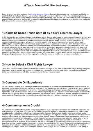 6 Tips to Select a Civil Liberties Attorney
