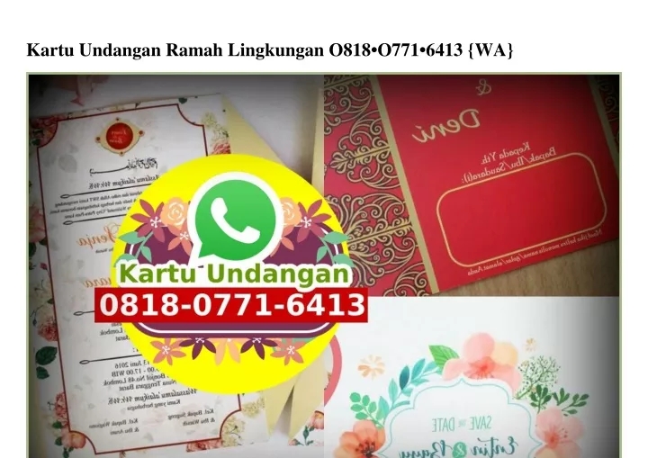 kartu undangan ramah lingkungan o818 o771 6413 wa