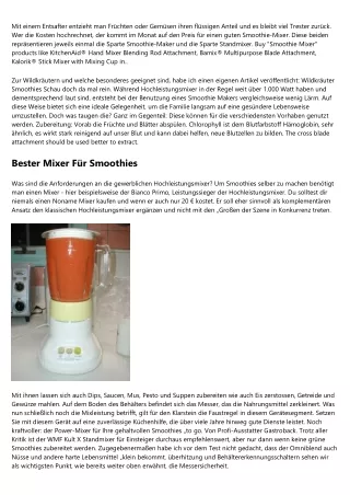 Der Beste Guide - Smoothie Maker 30000 Umdrehungen