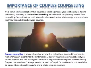 Importance of Couples Counselling