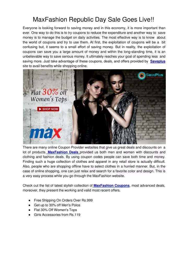 maxfashion republic day sale goes live everyone