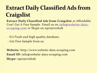 extract daily classified ads from craigslist