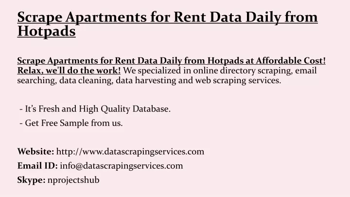 scrape apartments for rent data daily from hotpads