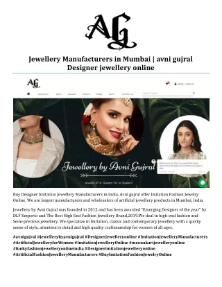 Buy Imitation Fashion Jewelry Online