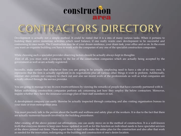 contractors directory