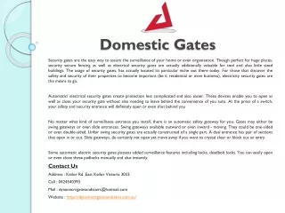 Domestic Gates
