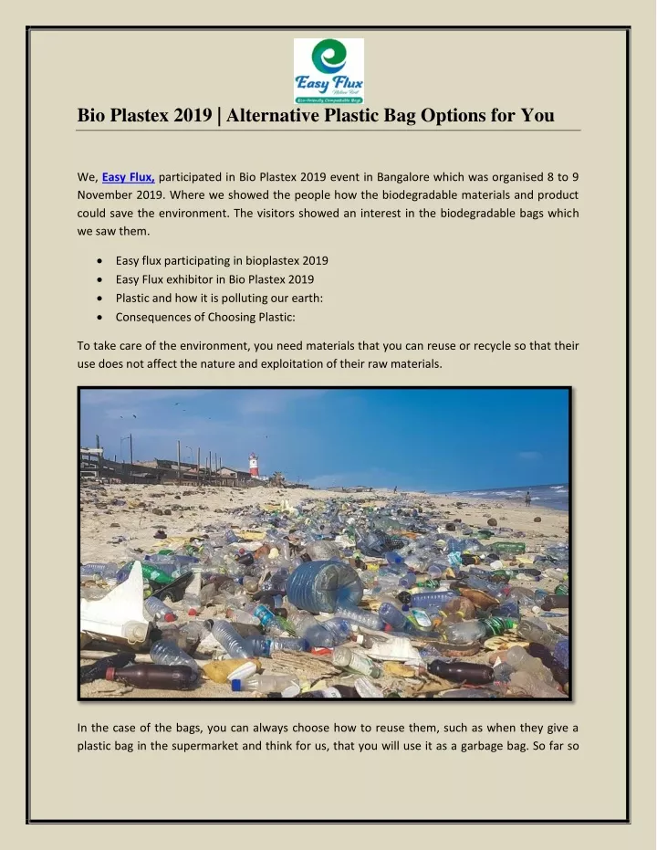 bio plastex 2019 alternative plastic bag options