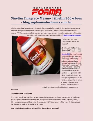 sinelim emagrece mesmo sinelim360 bom blog