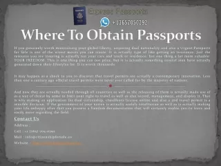 Where To Obtain Passports