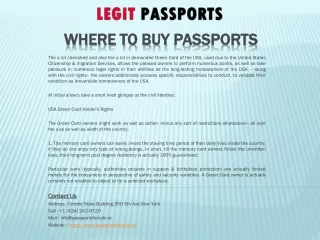 Where To Buy Passports